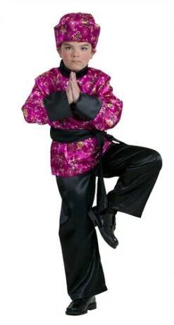 Japaner (Cerise) 3-tlg Hose, Bluse, Gürtel