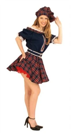 Sexy Schottin (Kleid/Gürtel/Mütze)