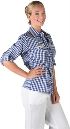 Trachtenbluse Blau/weiß -Cosplay Kleidung ka2660 1