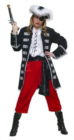 Piratin Luxus (Hose, Bluse Mit Schärpe, Jacke)