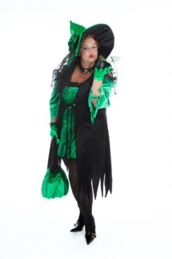 Hexe Cynthia Halloween 2 Tlg (Kleid/Weste) -Cosplay Kleidung ka2908 l