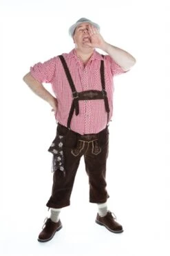 Lederhose Oktoberfest Dunkel Braun Echtes Leder Mit Bestickung -Cosplay Kleidung ka6238 l