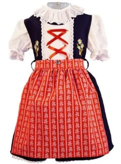 Kinderdirndl Oktoberfest Blau Und Rot