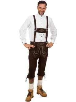 Lederhose Dunkelbraun Deluxe Für Herren