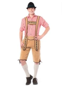 Lederhose Kniebund Kostüm Hellbraun Für Herren