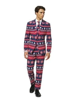 "Nordic Noel" Weihnachtsanzug Blau - Opposuits