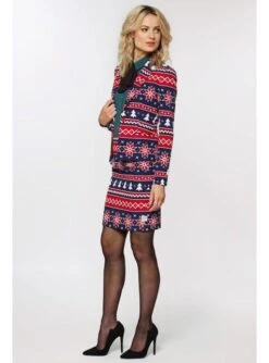 "Nordic Noelle" Weihnachtsanzug Blau Für Damen - Opposuits