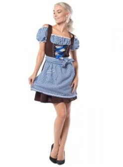Oktoberfest Dirndl Für Damen Große Größe Blau Und Braun