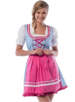 Oktoberfest Dirndl Für Damen Rosa Und Blau