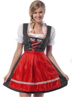 Oktoberfest Dirndl Für Damen Rot Und Schwarz