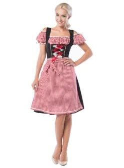 Oktoberfest Dirndl Rot-schwarz Für Damen