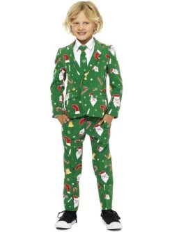 "Santaboss" Weihnachtsanzug Grün Für Jungen - Opposuits