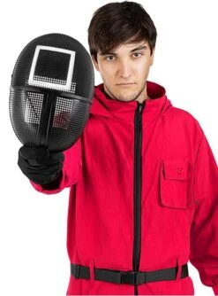 Squid Game Maske Mit Quadrat - Offiziell Netflix -Cosplay Kleidung squid game maske mit quadrat offiziell netflix 3