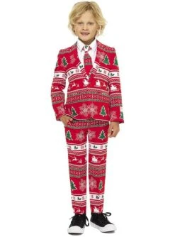 "Wonderland" Weihnachtsanzug Rot Für Jungen - Opposuits