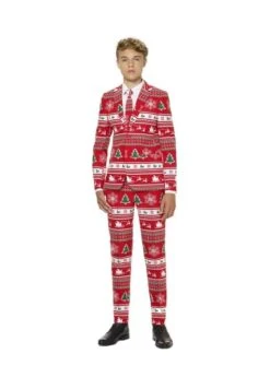"Wonderland" Weihnachtsanzug Rot Für Jugendliche - Opposuits